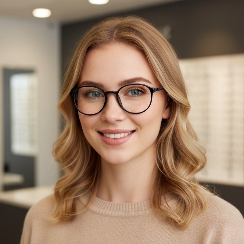 Round Black Eyeglasses