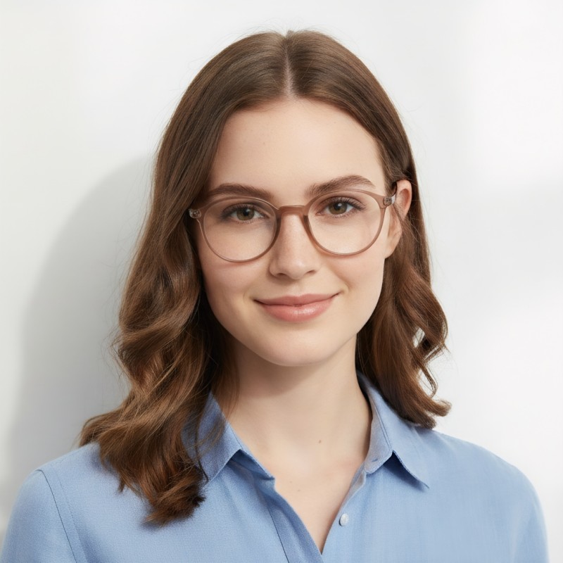 Round Light Mocha Eyeglasses