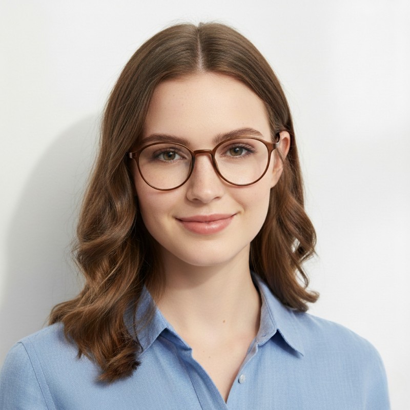 Round Brown Eyeglasses
