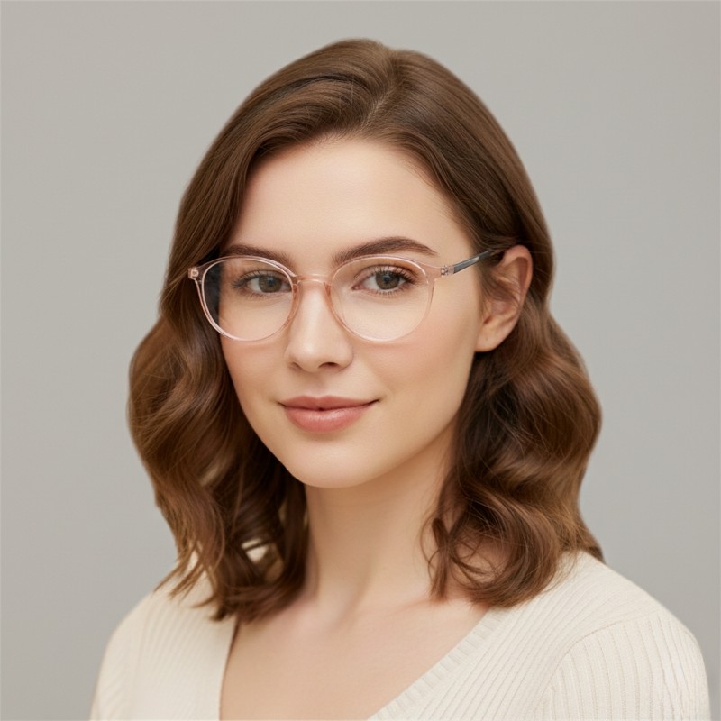 Round Pink Eyeglasses