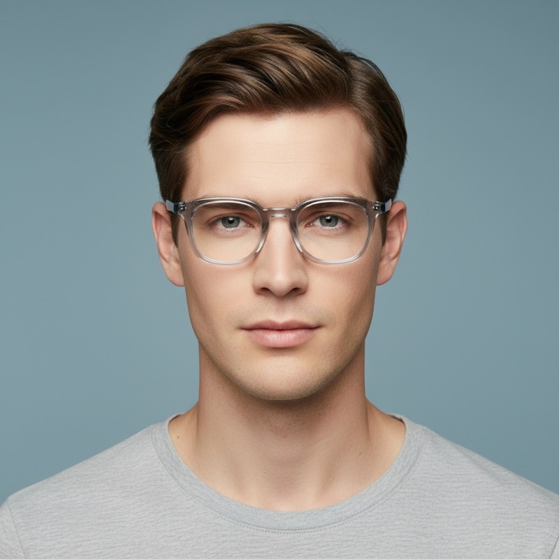 Square Blue Black Eyeglasses