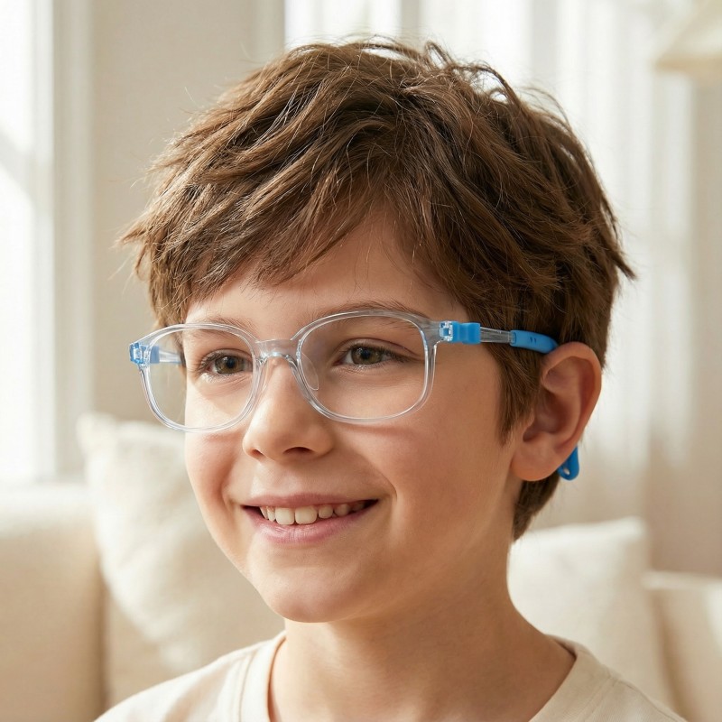 Rectangle Blue Eyeglasses