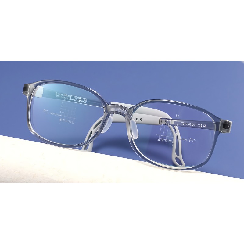 Rectangle Light Gray Eyeglasses