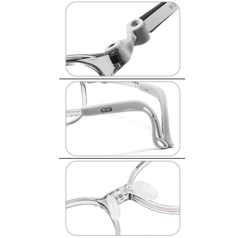 Rectangle Light Gray Eyeglasses