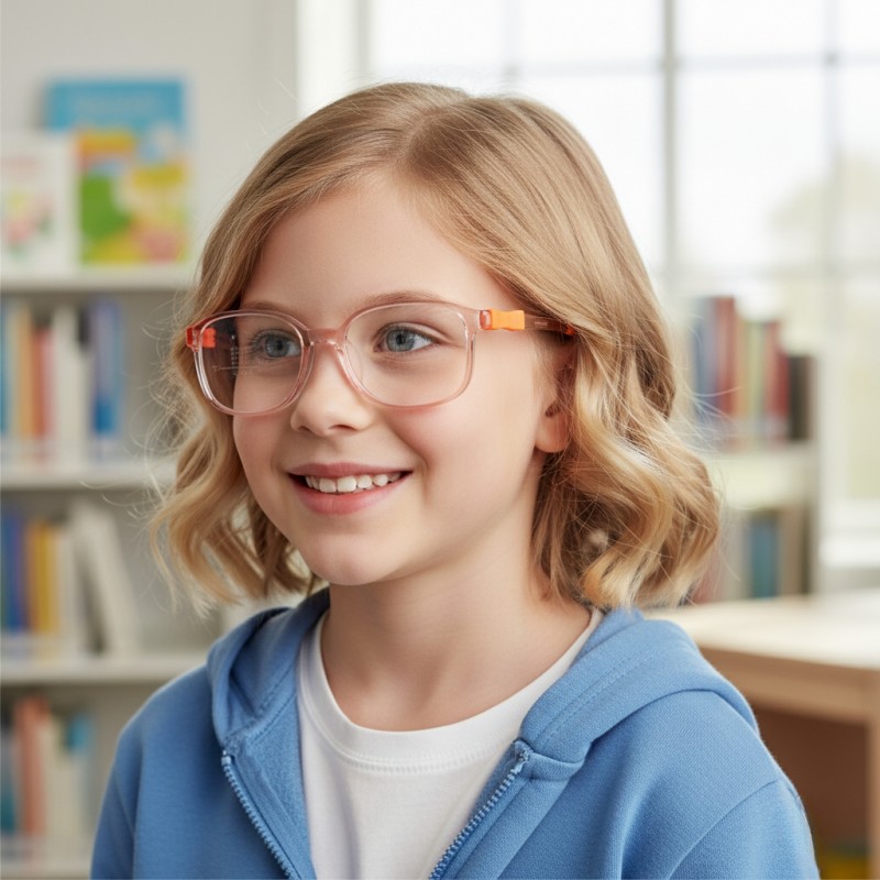 Rectangle Orange Eyeglasses