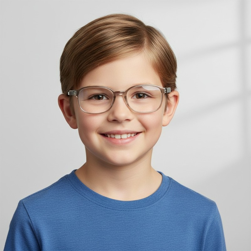 Rectangle Gray Eyeglasses