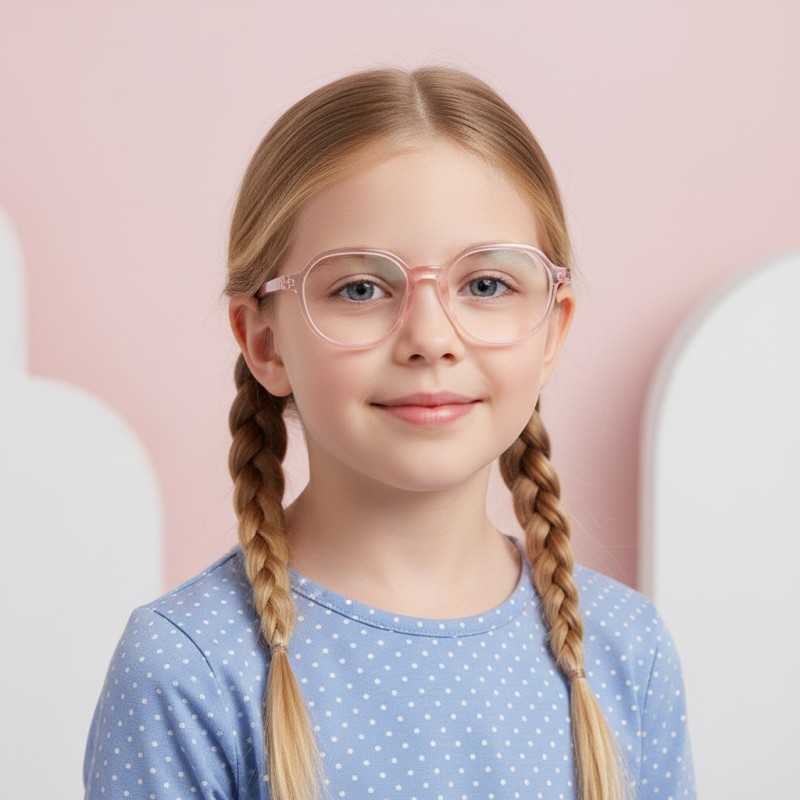 Polygon Pink Eyeglasses