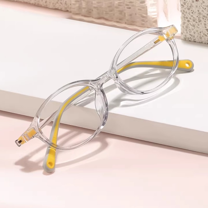 Oval Gray Eyeglasses