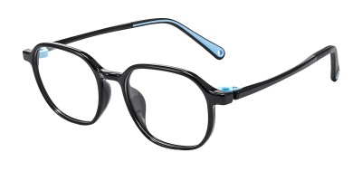 Polygon Black Eyeglasses
