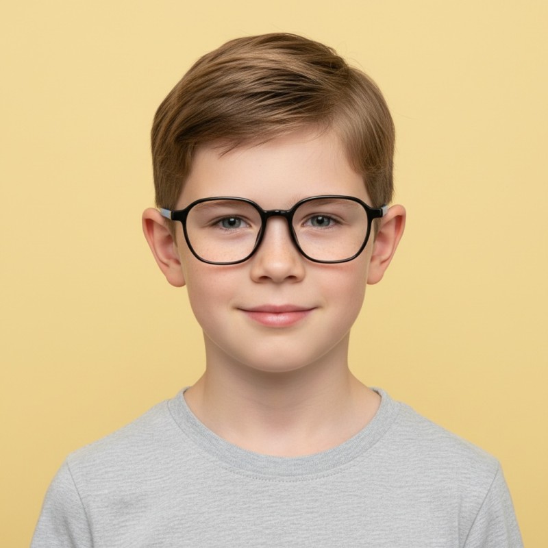 Polygon Black Eyeglasses