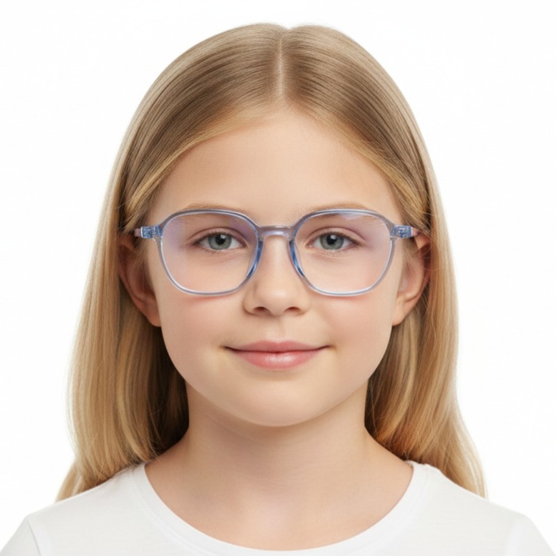 Polygon Blue Eyeglasses