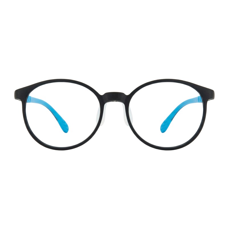 Oval Black/Blue Eyeglasses 