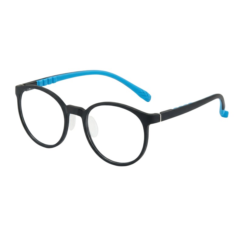 Oval Black/Blue Eyeglasses 