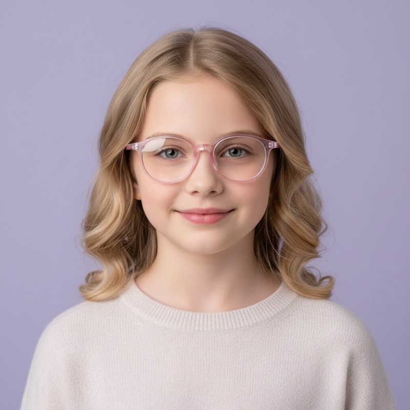 Oval Pink Eyeglasses 