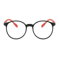 Charlie - Oval Black/Red Eyeglasses 