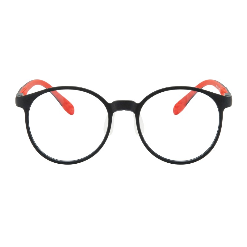 Oval Black/Red Eyeglasses 