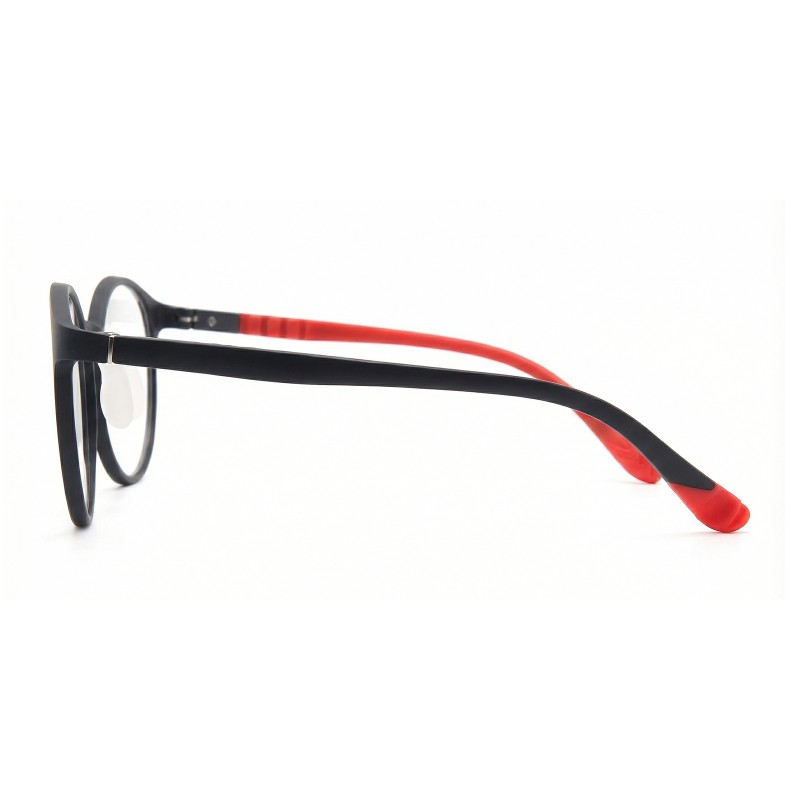 Oval Black/Red Eyeglasses 