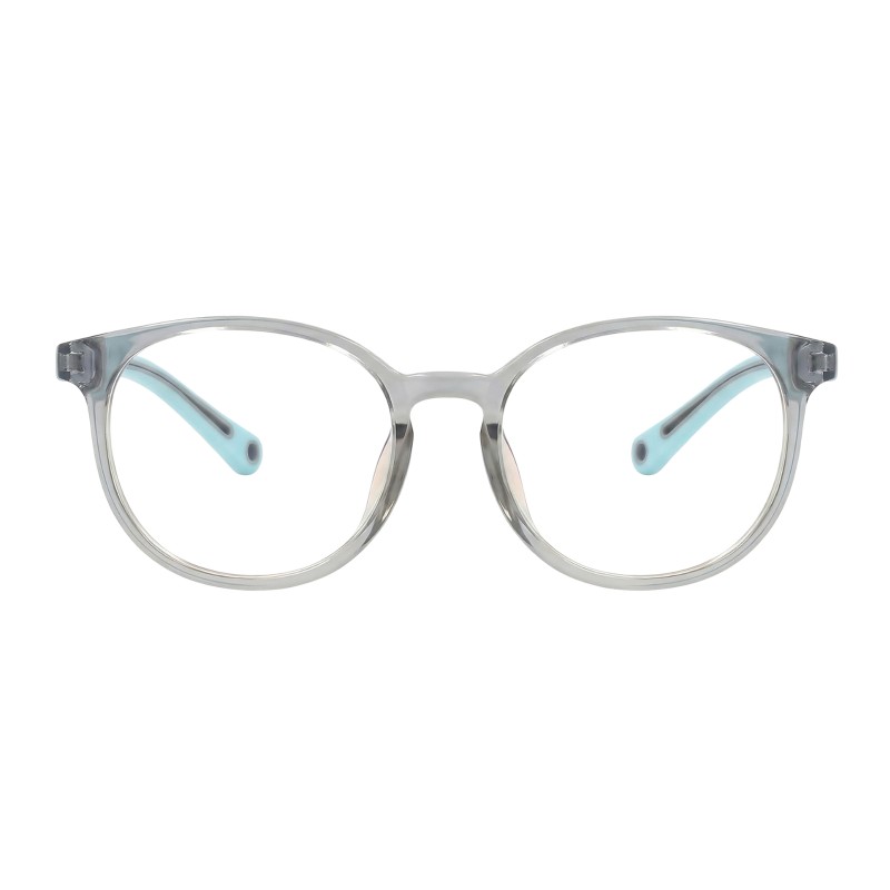 Oval Gray Eyeglasses 