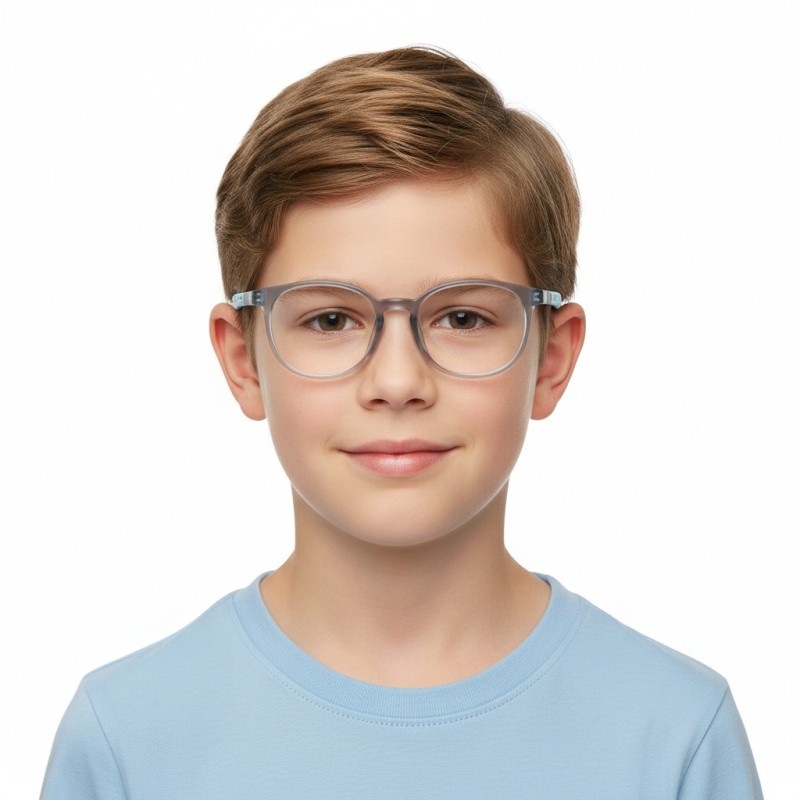 Oval Gray Eyeglasses 