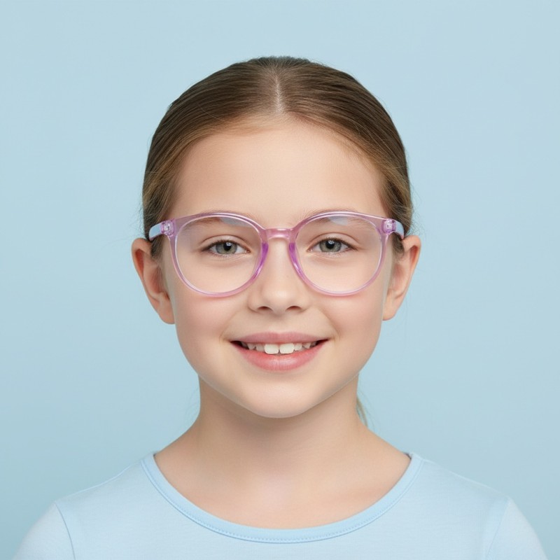 Oval Pink Eyeglasses 