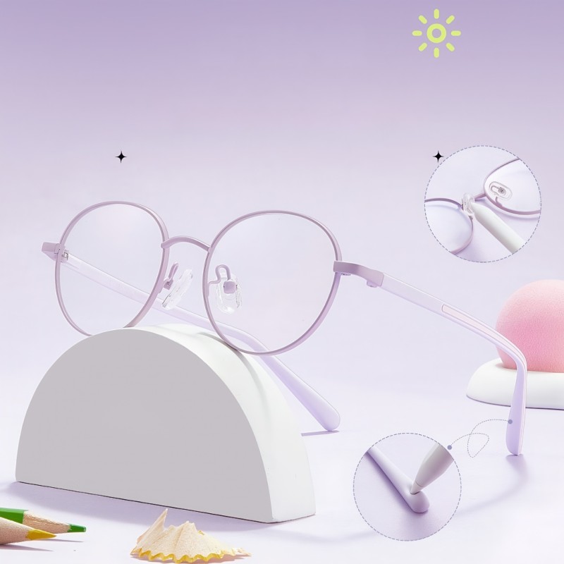 Round Purple Eyeglasses