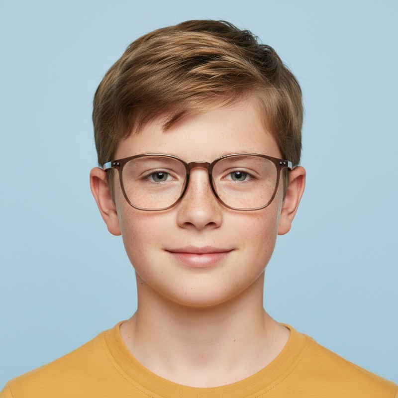 Rectangle Brown Eyeglasses