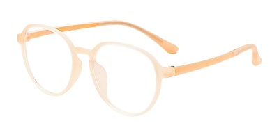 Oval Orange Eyeglasses