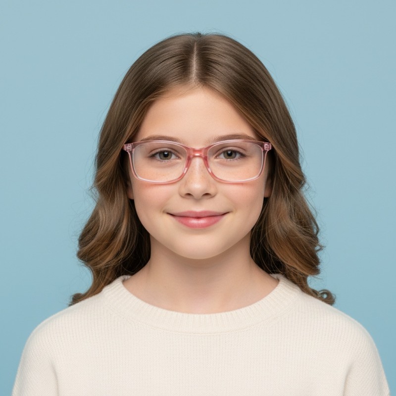 Rectangle Pink Eyeglasses