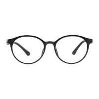 Nathan - Oval Black Eyeglasses