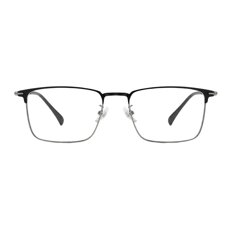 Rectangle Black Gunmetal Eyeglasses
