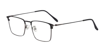 Rectangle Black Gunmetal Eyeglasses