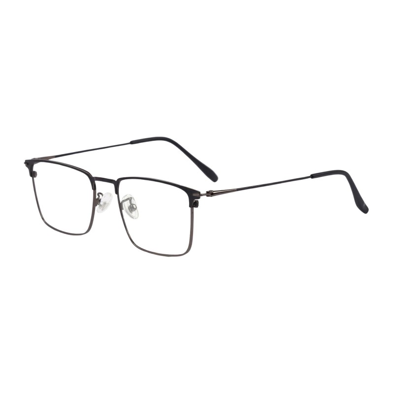 Rectangle Black Gunmetal Eyeglasses