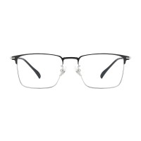 Rectangle Black Silver Eyeglasses