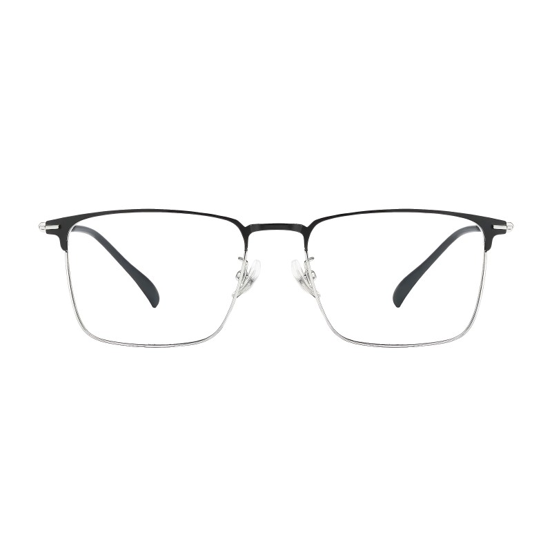 Rectangle Black Silver Eyeglasses