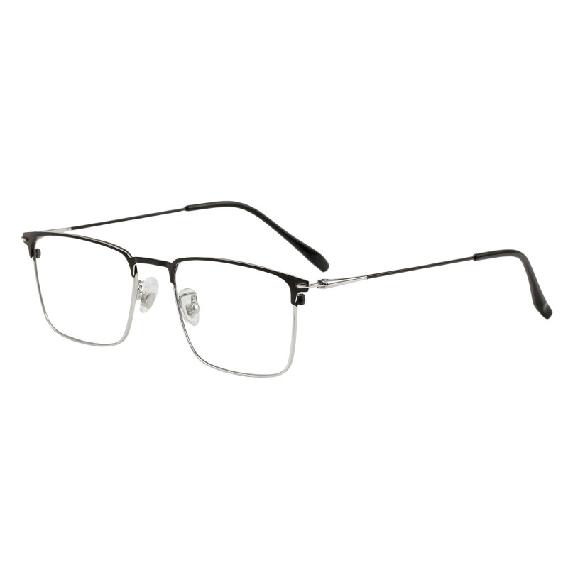 Rectangle Black Silver Eyeglasses