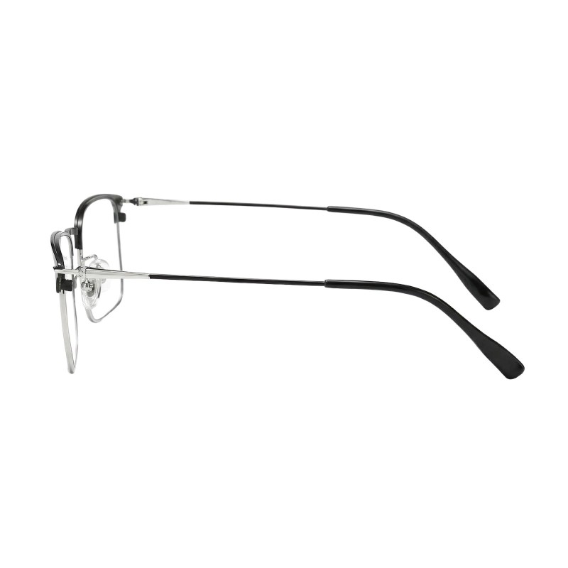 Rectangle Black Silver Eyeglasses