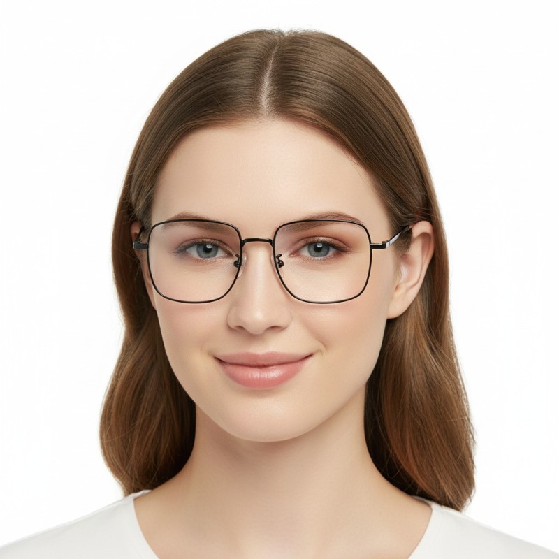 Polygon Black Eyeglasses