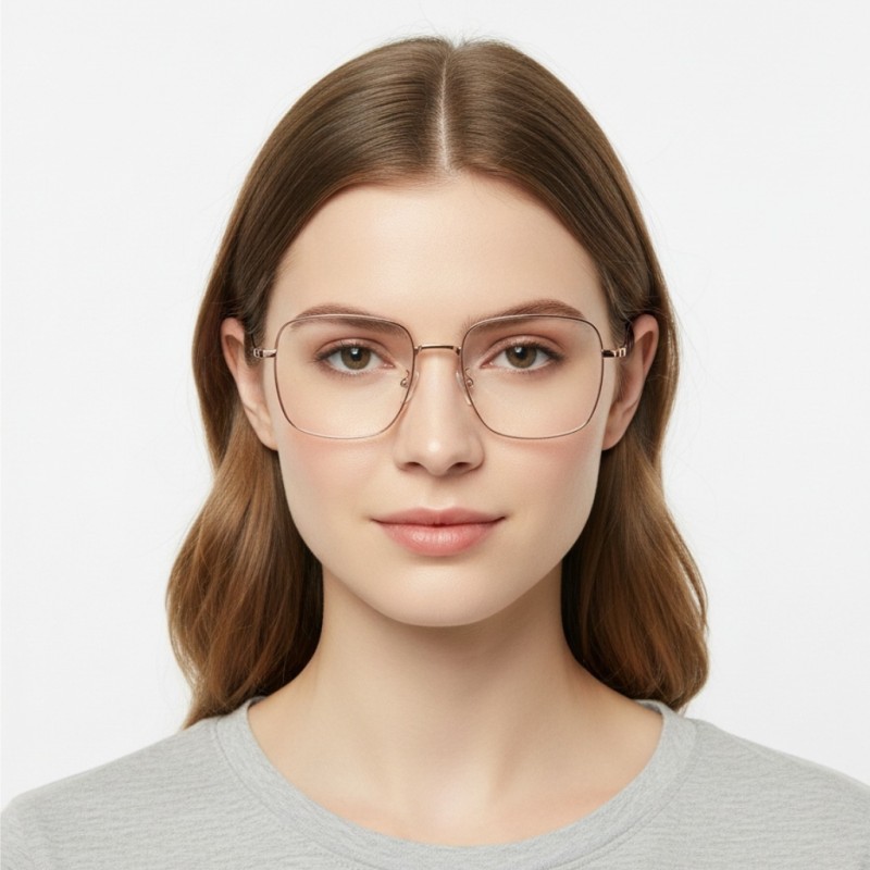 Polygon Rose Gold Eyeglasses