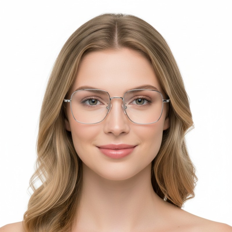Polygon Silver Eyeglasses