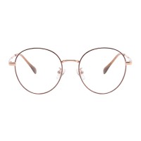 Luna - Round Rose Gold Pink Eyeglasses
