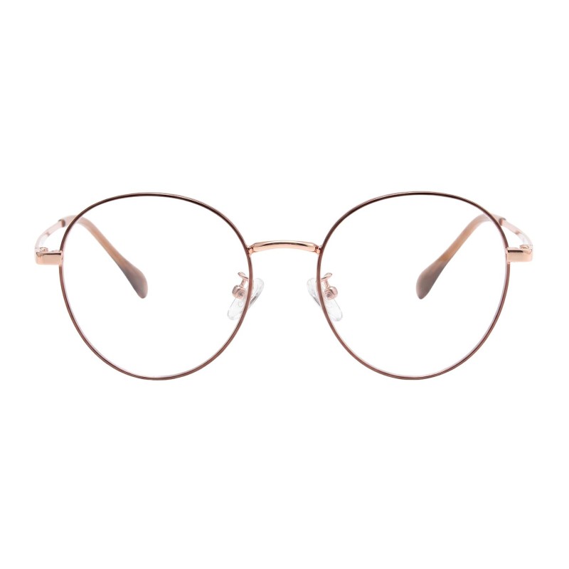 Round Rose Gold Pink Eyeglasses