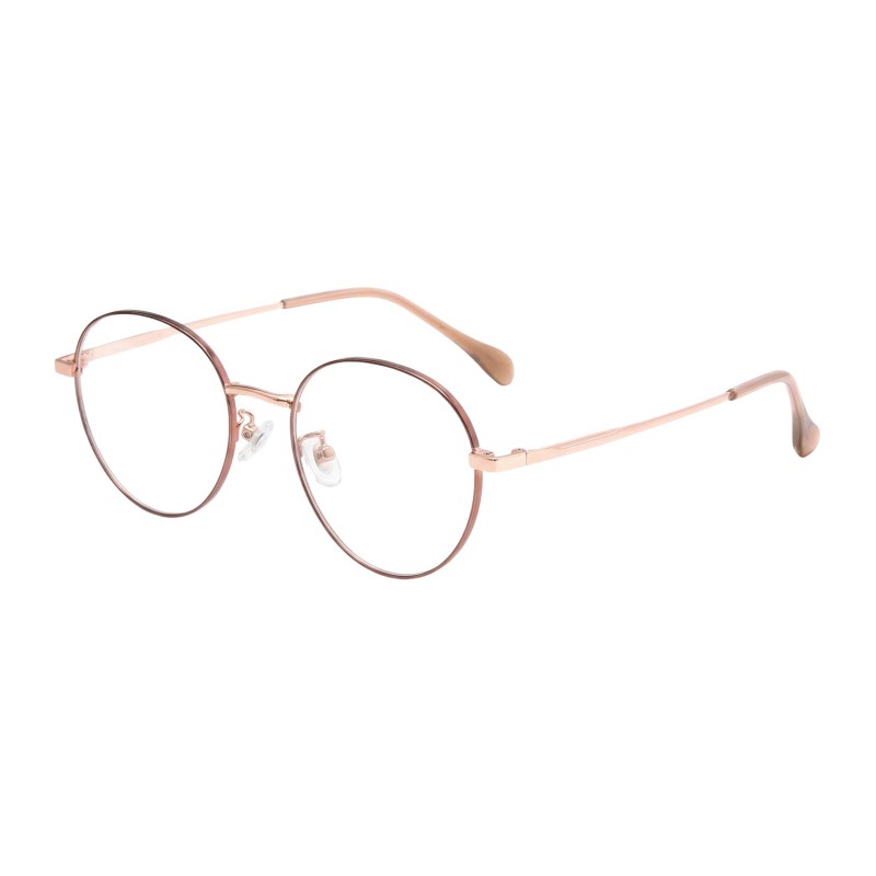 Round Rose Gold Pink Eyeglasses