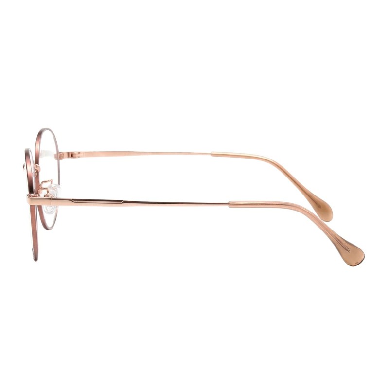 Round Rose Gold Pink Eyeglasses