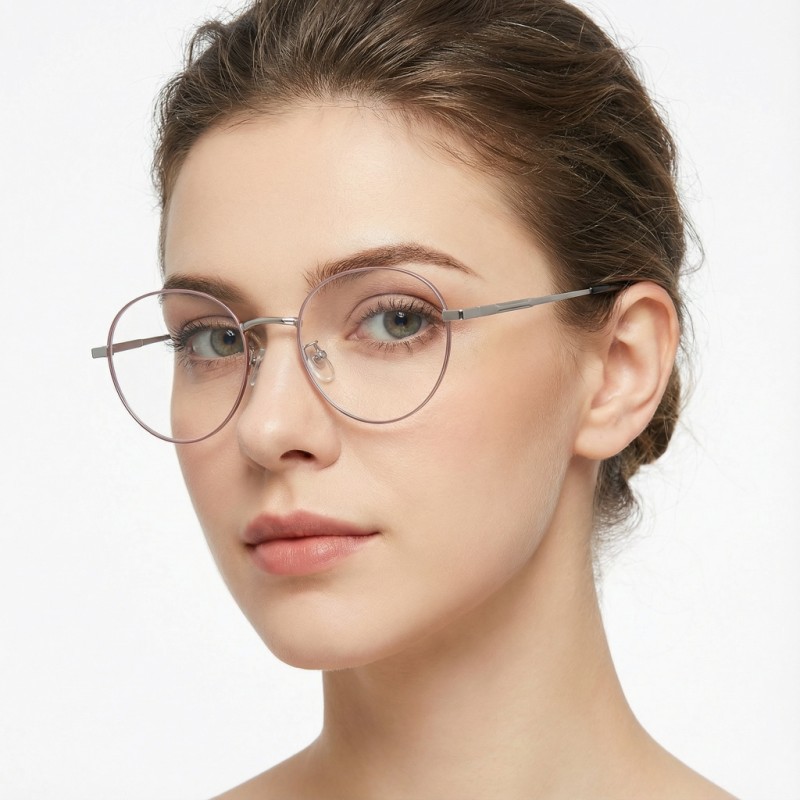Round Pink Eyeglasses