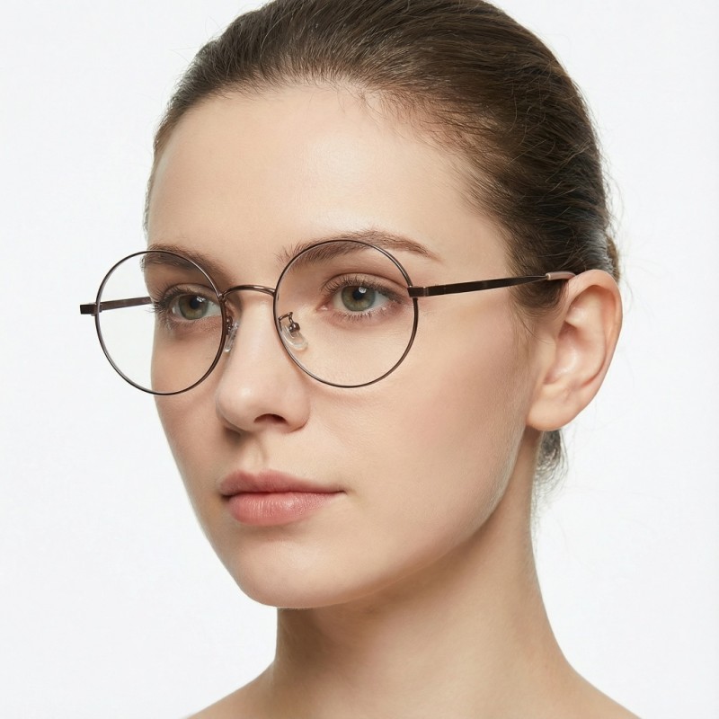 Round Brown Eyeglasses