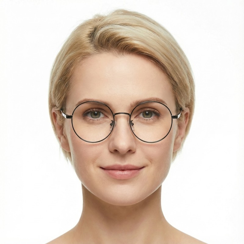 Round Gunmetal Eyeglasses