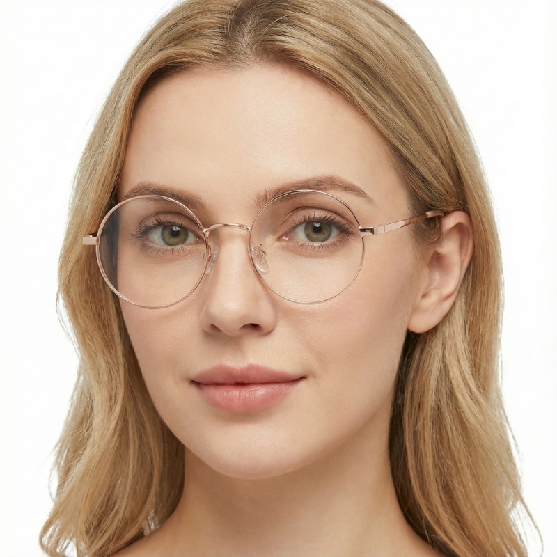 Round Rose Gold Eyeglasses