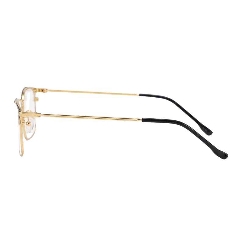 Rectangle Black Gold Eyeglasses