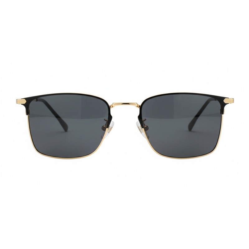 Rectangle Black Gold Eyeglasses