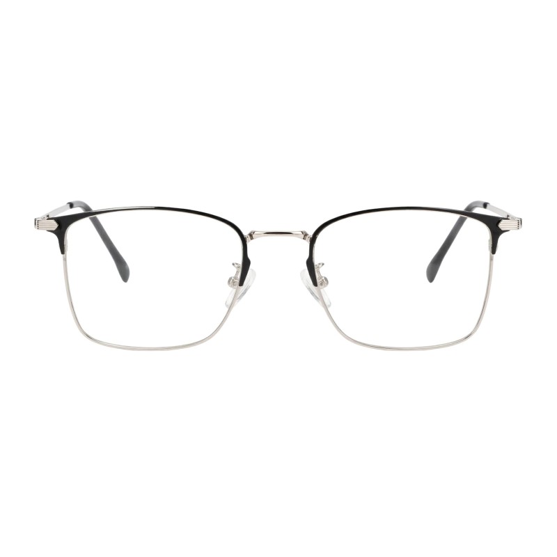 Rectangle Black Silver Eyeglasses